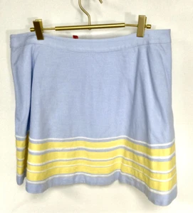 Vineyard Vines Women's Blue Yellow Striped Oxford Circle A-Line Skirt Size 10 - Picture 1 of 9