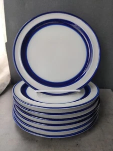 7 Vintage Noritake Primastone FJORD Cobalt Blue 8 1/4” Salad Plates Boho - Picture 1 of 7