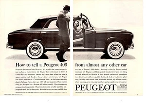Peugeot 403 1960 ~ anuncio impreso original de 2 páginas - Imagen 1 de 1