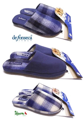 DE FONSECA DEFONSECA Ciabatte pantofole uomo punta chiusa tessuto gomma ROMA TOP E M840