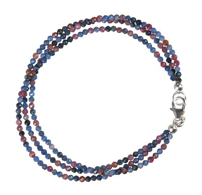 Rubin-Saphir 3-reihiges Armband Armkette Z447 - Bild 1 von 2