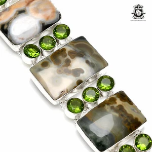 Ocean Jasper Peridot Bracelet B3540 - Picture 1 of 10