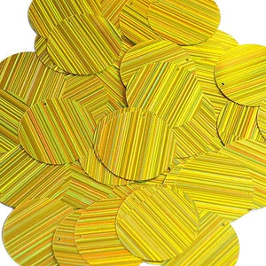 Yellow Sequin Round 30mm City Lights Reflective Couture Paillettes - Picture 1 of 2