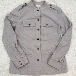 J Jill Utility Jacket Stretch Petite XXSP Button Front Striped XS Petite - Picture 1 of 16