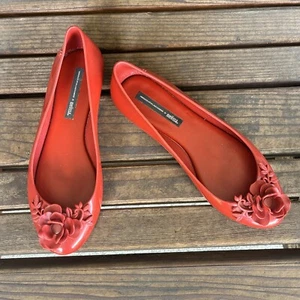 Melissa x Alexandre Herchcovitch Red Space Love Flowers Ballet Flat Shoes Size 7 - Picture 1 of 12