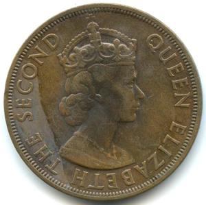Antillas Británicas 10 centavos Isabel II 1955 No. 4735 - Imagen 1 de 2