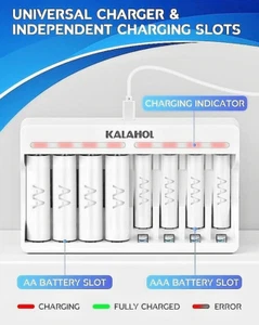8 Slot Fast Battery Charger / Rechargeable AA AAA C D Ni-MH Battery UK - Picture 1 of 7