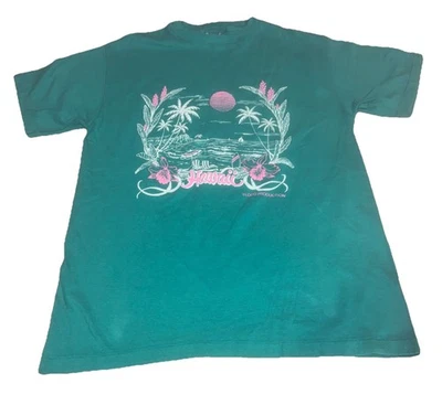 VTG Single Stitch Hawaii Graphic T Shirt Beach Scene - Image 1 of 4