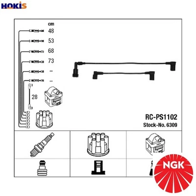 IGNITION CABLE KIT 6309 FOR PORSCHE M44.12/11 2.7L M44.52/50/51/01/06/05 2.5L - Image 1 of 4