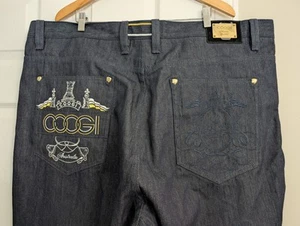 Coogi Jeans Mens Size 48x36 Embroidered Pockets 90s Y2K Baggy Hip Hop Blue - Picture 1 of 18