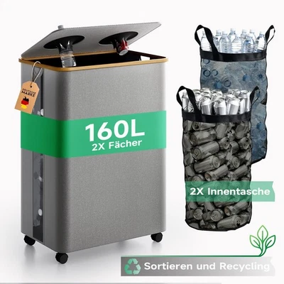 RMAN 160L Pfandflaschen Aufbewahrung Recycling Sammelbehälter mit 2 Tragetasche - Bild 1 von 2