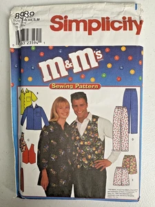 Simplicity 8989 M&M's Pattern Size AA XS, S, M Uncut Vintage 1999 - Picture 1 of 2