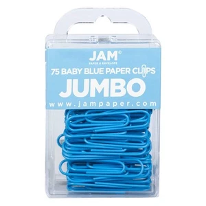 JAM PAPER Colorful Jumbo Paper Clips - Large 2 Inch - Baby Blue Paperclips - ... - Picture 1 of 3