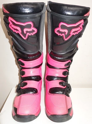 Botas de motocross Fox Racing Comp para mujer talla 10 EE. UU. 42,5 UE - negras/rosa Foto 1 de 4