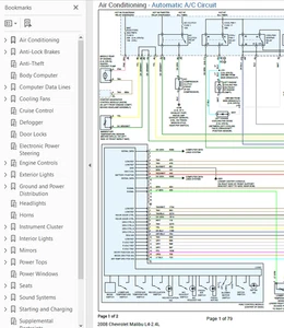 Chevrolet Malibu 2008 Color Wiring Diagram Schematic L4 2.4L pdf - Bild 1 von 1