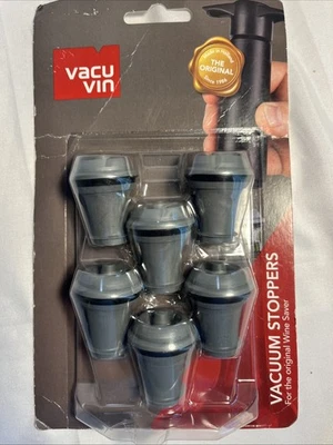 Набор из 6 вакуумных винных пробок Vacu Vin, серые - Изображение 1 из 4