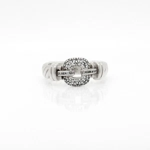 Vintage David Yurman Sterlingsilber & Diamant Schnalle Ring - Bild 1 von 12
