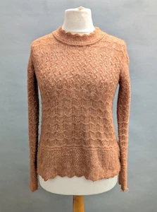 Fat Face Damenpullover mit Zopfmuster, UK-Größe 8, rostbraun - Bild 1 von 9