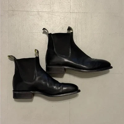 Botas Chelsea R M Williams de cuero negro AU 10G US 11D hechas en Australia Foto 1 de 4