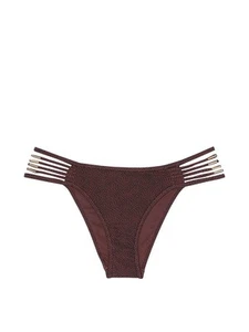 Victoria's Secret VS Archives Swim Strappy Brazilian Bikini Bottom Burgundy XS - Picture 1 of 5