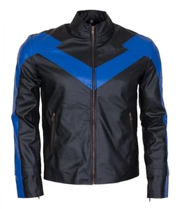 Nightwing Kostüm Echt Lederjacke Halloween Special Dick Grayson Jacke - Bild 1 von 3