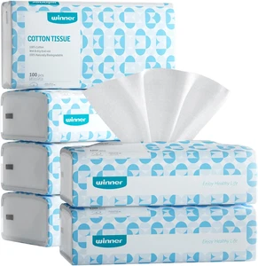 Soft Face Towels, 100% USDA Biobased Facial Towels, Unscented Cotton Tissues for - Picture 1 of 12