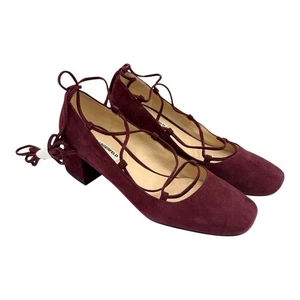 Karl Lagerfeld Berry decolte tacco basso scamosciato bordeaux con lacci 7.0 nuove con etichette - Foto 1 di 8