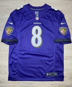 Herren LARGE Authentic Nike Baltimore Ravens Lamar Jackson #8 lila Spiel Trikot - Bild 1 von 14