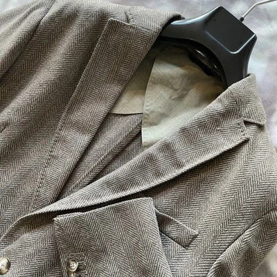 $300 MASSIMO DUTTI (40 EE. UU.) Chaqueta Blazer Abrigo Espiga Lana Cachemira Suave Foto 1 de 4