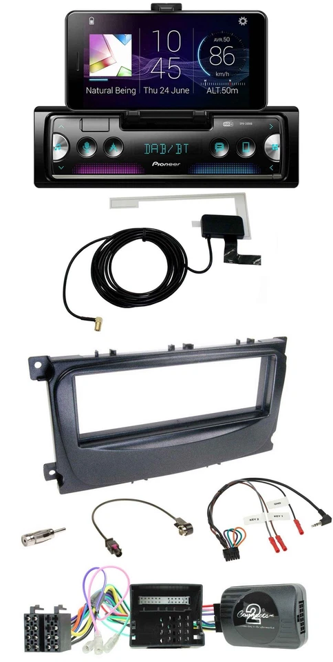 Pioneer DAB Bluetooth Lenkrad USB Autoradio für Ford C-Max Can 07-10 Focus schwa - Bild 1 von 4