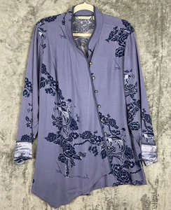 Camisa túnica floral azul púrpura XL Soft Surroundings Tranquil Blooms para mujer - Imagen 1 de 9