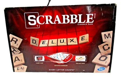Hasbro  SCRABBLE Deluxe Edition Rotating Board Game in Carry Case NEW - Image 1 of 2