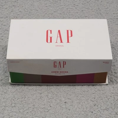GAP Crew Socks Womens Shoe Size 4-10 3 Pairs Striped Gray Pattern Gift Boxed - Image 1 of 4