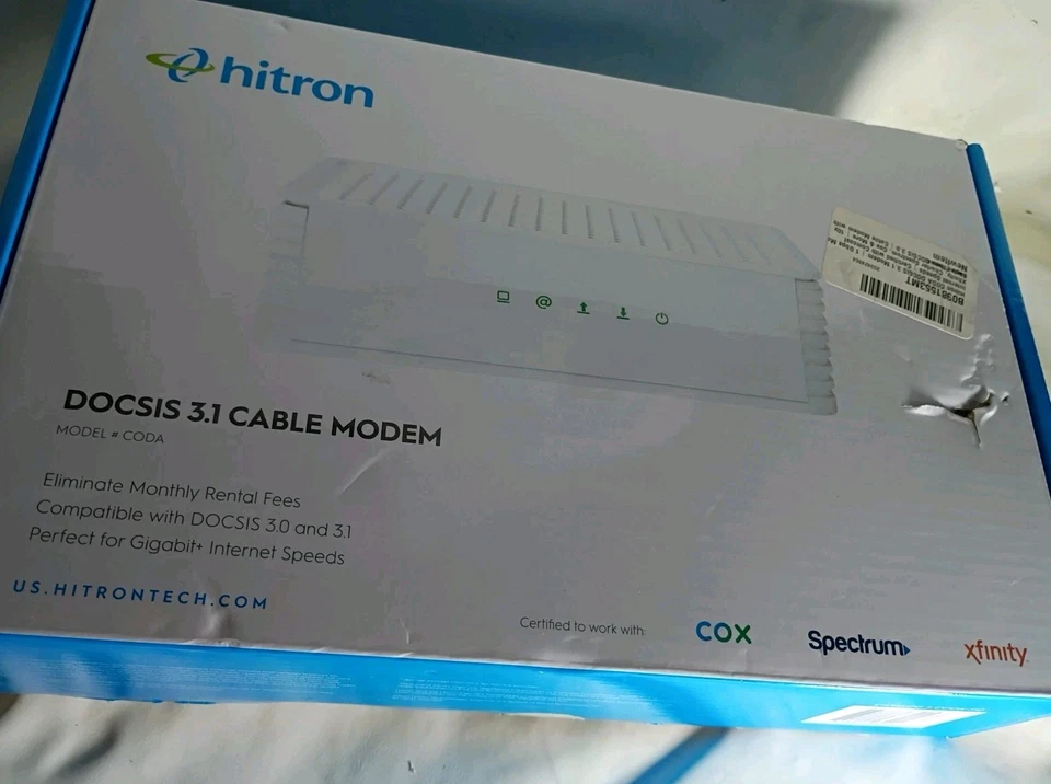 Hitron CODA DOCSIS 3.1 Cable Modem – Spectrum Cox Xfinity Compatible - Image 1 of 4