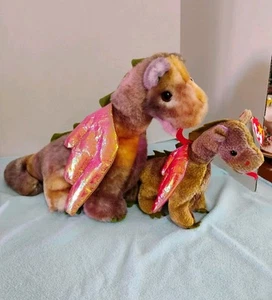Juego TY Beanie Babies SCORCH Buddy 1999 y Baby 1998, juguete de peluche con etiquetas, usado en excelente estado - Imagen 1 de 7