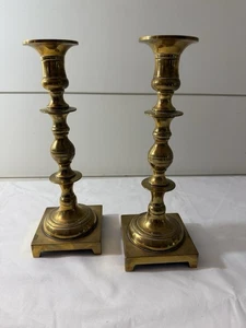 Two Brass Candle Holders Vintage 11” - Picture 1 of 5