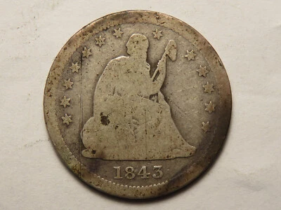 Cuarto sentado grande O Liberty 1843-O, FS-501 Foto 1 de 2