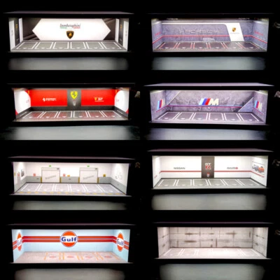Diorama 1/64 Diecast Garage Modell LED Beleuchtung Auto Showroom Szene Vitrine - Bild 1 von 4