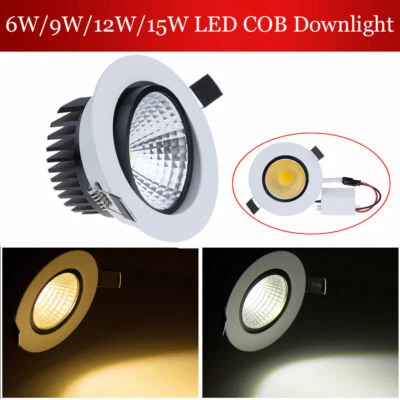 Dimmable LED Recessed Ceiling Downlight 6W 9W 12W 15W Spot Light Bulb driver HRM - Image 1 of 4