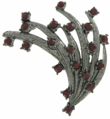 Broche broche ramo floral diamantes de imitación rojos 2 1/2" Foto 1 de 2