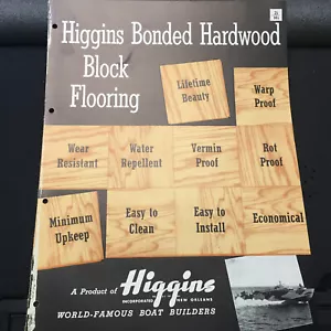Vtg Higgins Inc Brochure ~ Hardwood Block Flooring 1951 Catalog - Picture 1 of 3