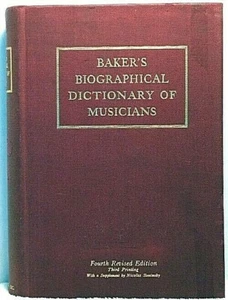 1940 BAKER'S BIOGRAPHICAL DICTIONARY OF MUSICIANS Music History Singer Composer - Bild 1 von 1