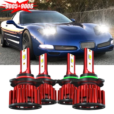 For Chevy Corvette C5 1997-2004 -6000K Front LED Headlight Conversion Bulbs 4X - Image 1 of 4