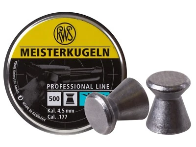 RWS Pro Line 500 Count MEISTERKUGELN PISTOL Wadcutter 4.5mm .177 Caliber Pellets