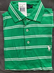 Neu mit Etikett Polo Ralph Lauren Herren S/S Medium Fit Baumwolle Polo grün/weiß - Small - Bild 1 von 5