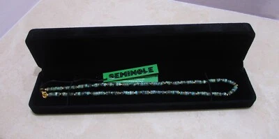 collana in quarzo verde diaspro Africano argento 925 sterling placcatura oro 18k - Immagine 1 di 4