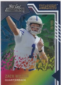 2021 Wild Card Alumination Football BLUE SMASHING Zach Wilson #78/199 #SM-2 JETS - Picture 1 of 1