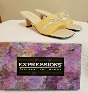 Women's Expressions Clear/Pearl Slide Sandals  Sz  8 New in Box Style #19121 - Photo 1/4