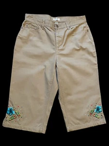 Pantalones cortos de mezclilla para mujer Christopher & Banks bordados capris talla 8 - Imagen 1 de 9