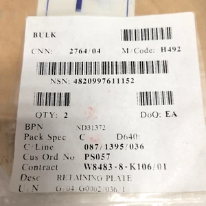 4820-99-761-1152 Retaining Plate 4820997611152 Hale Hamilton  ND31372 (set of 2) - Picture 1 of 5